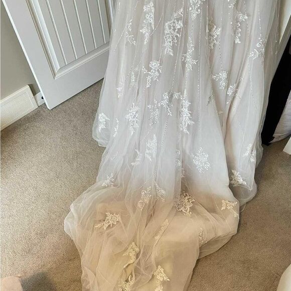 Essence Of Australia D2308 Wedding Gown Bridal 16 Dress Strapless Beaded US12 - Picture 4 of 14